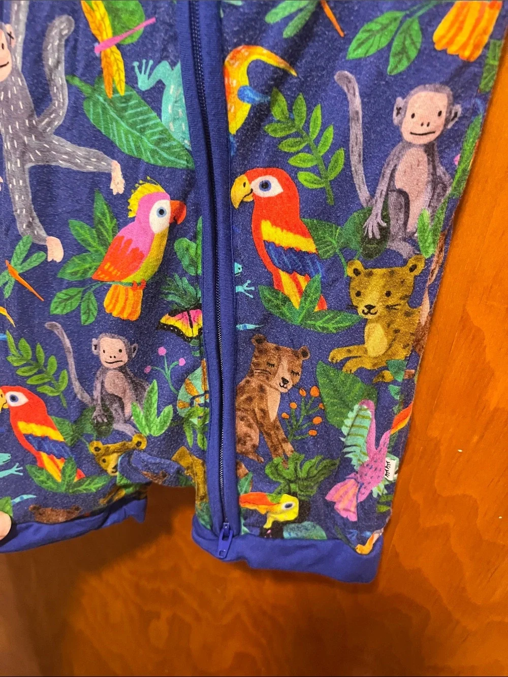 Little Sleepies Blue Tropical Animal Print Shortie Sleeper